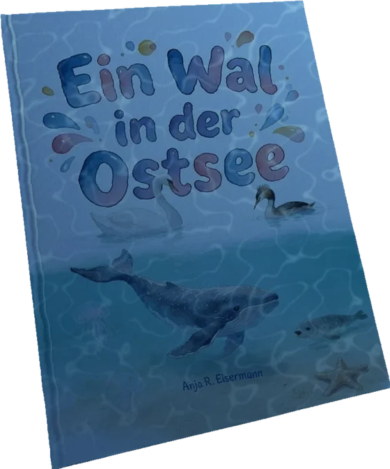 Das Bilderbuch „Ein Wal in der Ostsee“ schwebt unter Wasser
