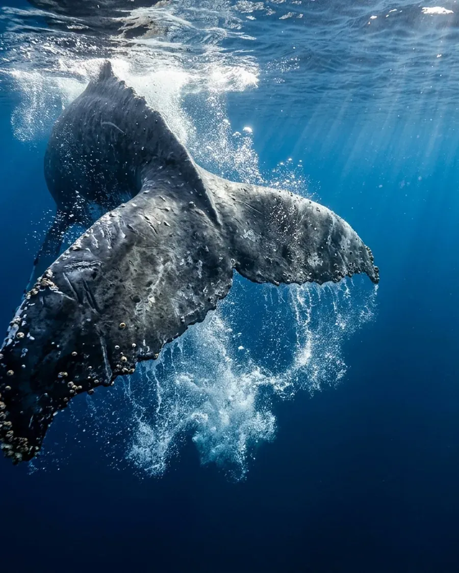 Fluke eines Buckelwals unter Wasser
